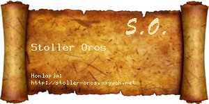 Stoller Oros névjegykártya